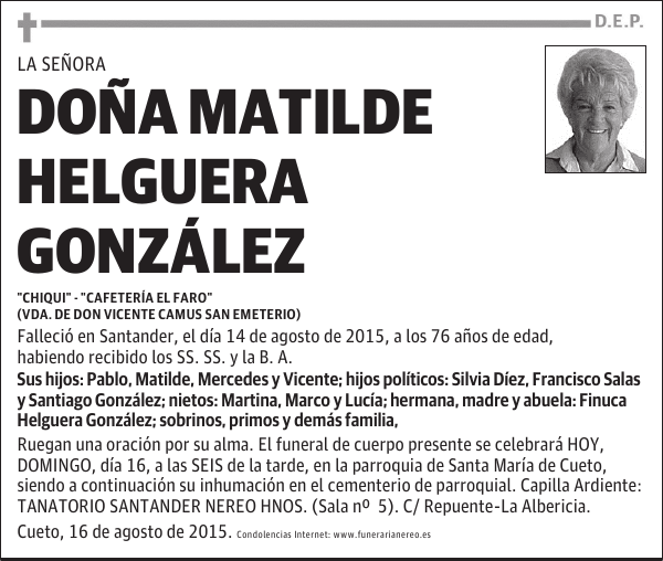 MATILDE HELGUERA GONZALEZ