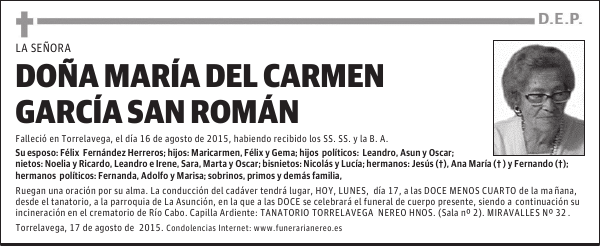 MARIA DEL CARMEN GARCIA SAN ROMAN