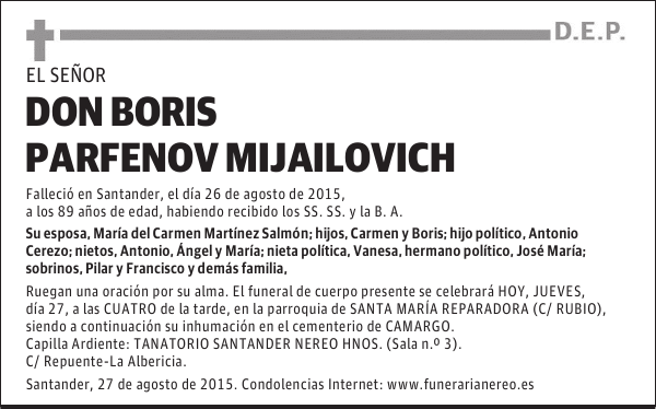 BORIS PARFENOV MIJAILOVICH