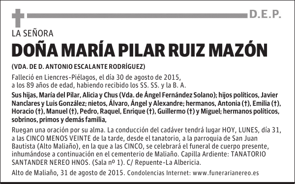 MARIA PILAR RUIZ MAZON