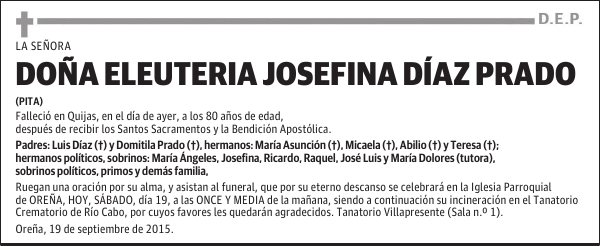 Eluteria Josefina Díaz Prado