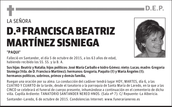 FRANCISCA BEATRIZ MARTÍNEZ SISNIEGA