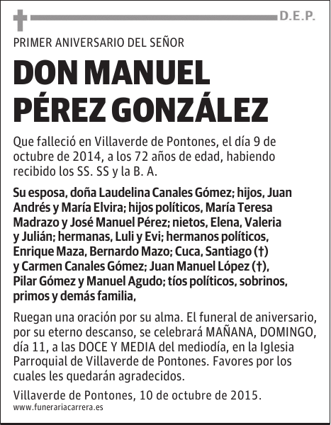 MANUEL PEREZ GONZALEZ