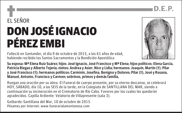 Don José Ignacio Pérez Embi