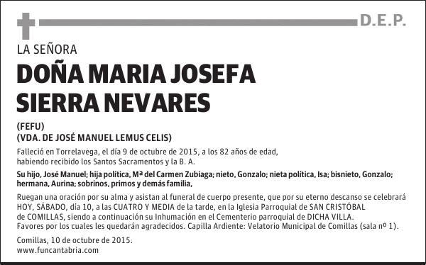 MARIA JOSEFA SIERRA NEVARES