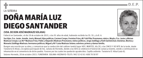M. LUZ DIEGO SANTANDER