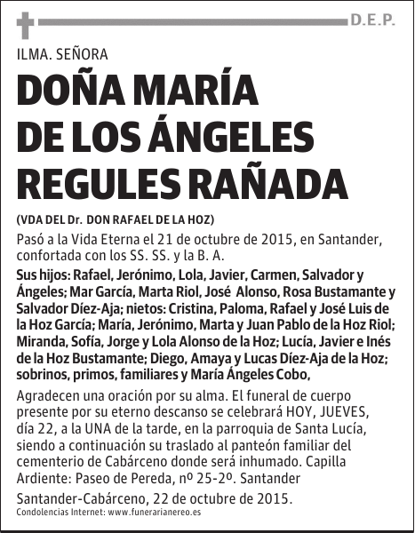 MARIA DE LOS ANGELES REGULES RAÑADA