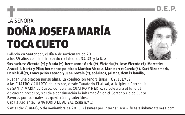 Josefa María Toca Cueto