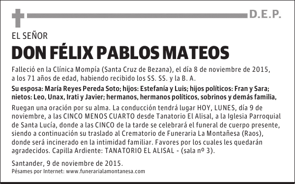 Don Félix Pablos Mateos