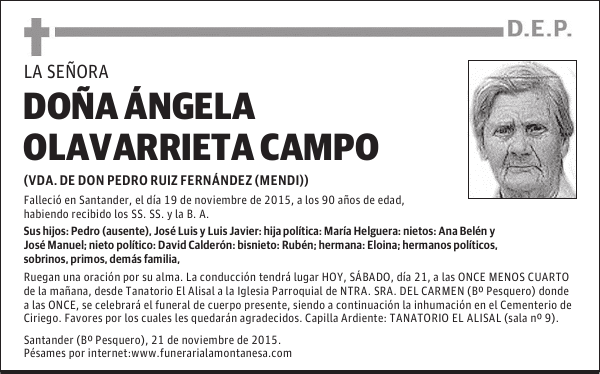 Doña Ángela Olavarrieta Campo