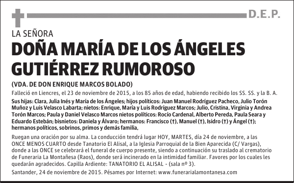 Doña María de los Ángeles Gutiérrez Rumoroso