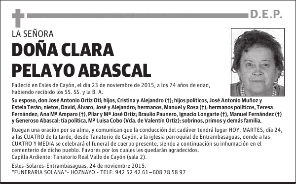 DOÑA CLARA PELAYO ABASCAL