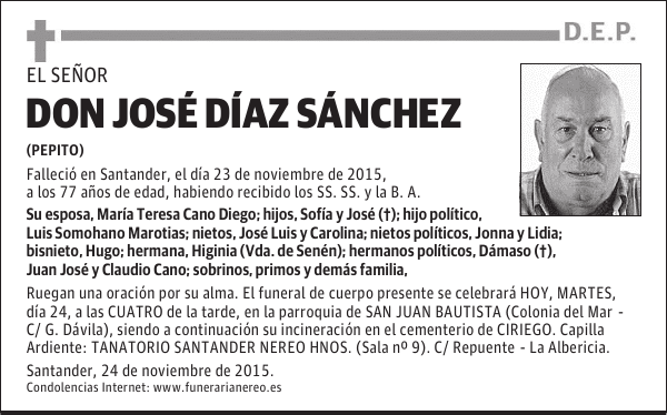 DON JOSE DIAZ SANCHEZ