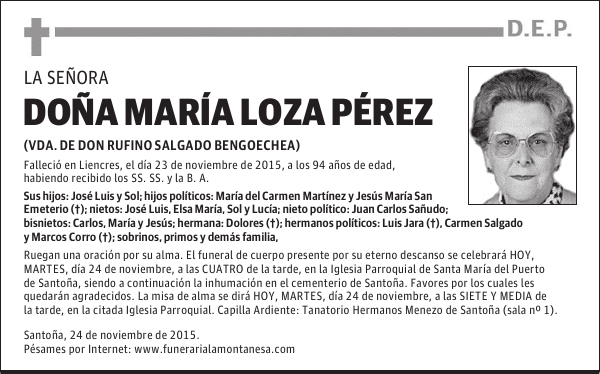 DOÑA MARIA LOZA PEREZ