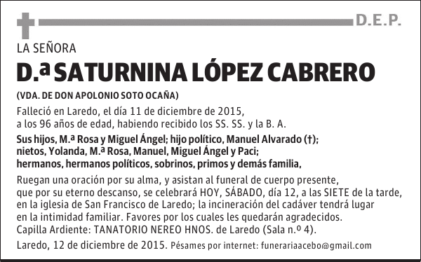 Saturnina López Cabrero