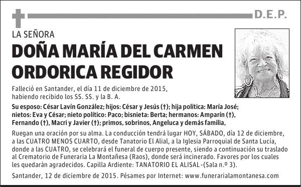 María del Carmen Ordorica Regidor