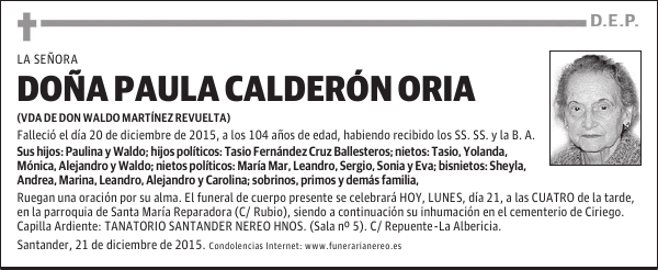 PAULA CALDERON ORIA