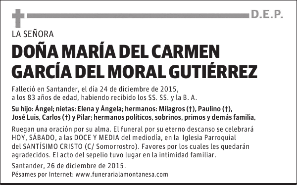 MarÃ­a del Carmen GarcÃ­a del Moral GutiÃ©rrez