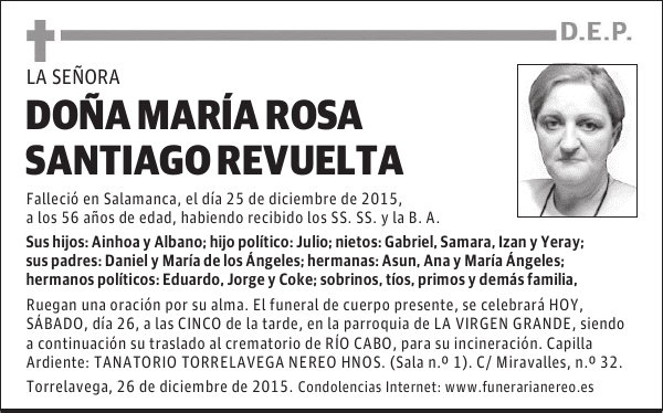 MARIA ROSA SANTIAGO REVUELTA