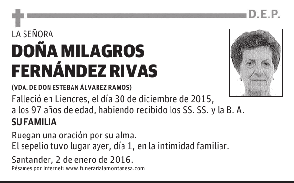 Doña Milagros Fernández Rivas