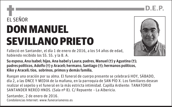 DON MANUEL SEVILLANO PRIETO