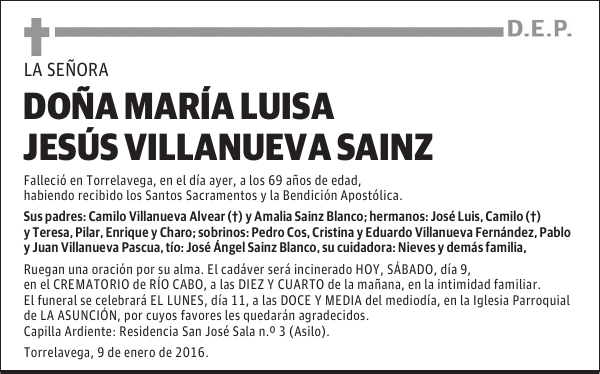 María Luisa Jesús Villanueva Sainz