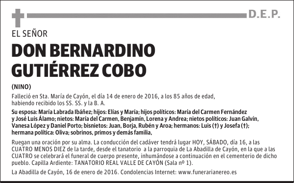 BERNARDINO GUTIERREZ COBO