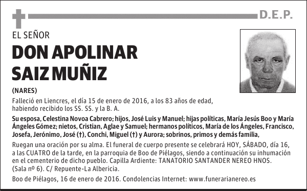 APOLINAR SAIZ MUÑIZ