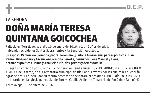 María Teresa Quintana Goicochea