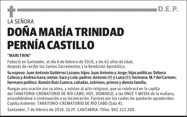 María Trinidad Pernía Castillo