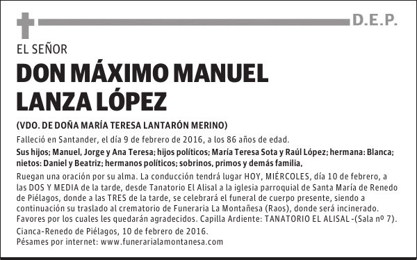 Máximo Manuel Lanza López