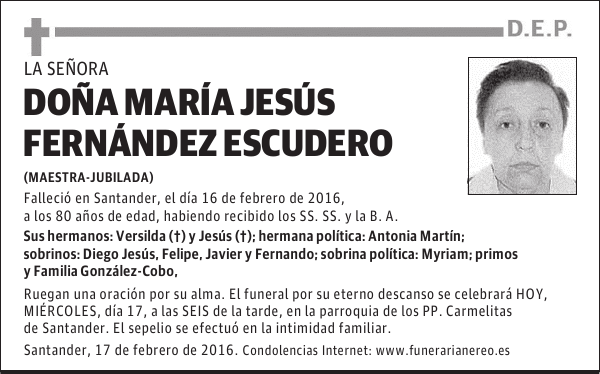 MARÍA JESÚS FERNÁNDEZ ESCUDERO