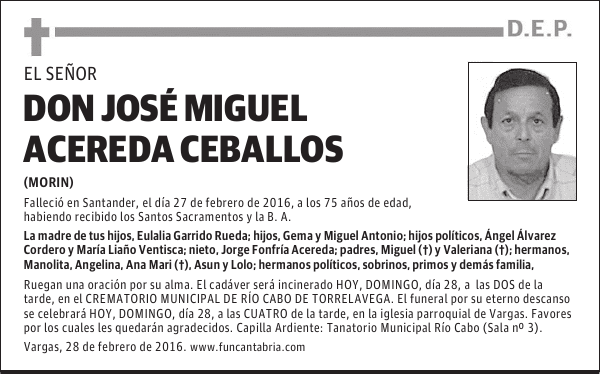 Don José Miguel Acereda Ceballos