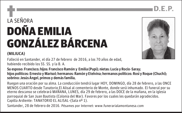 Doña Emilia González Bárcena