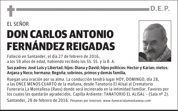 Don Carlos Antonio Fernández Reigadas