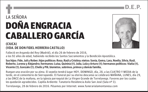 Doña Engracia Caballero García