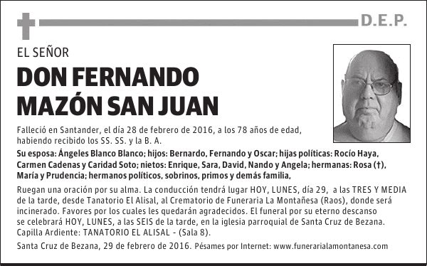 Don Fernando Mazón San Juan