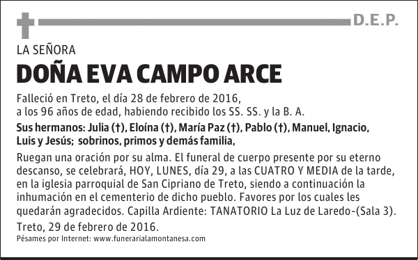 Doña Eva Campo Arce