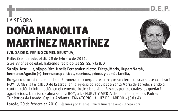 Doña Manolita Martínez Martínez