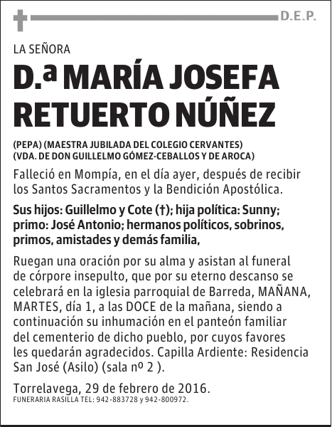 Doña María Josefa Retuerto Núñez