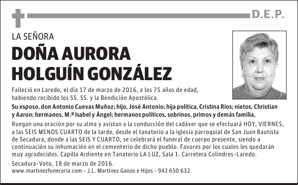 D AURORA HOLGUÍN GONZÁLEZ