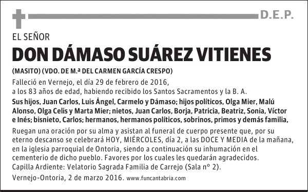 Don Dámaso Suarez Vitienes