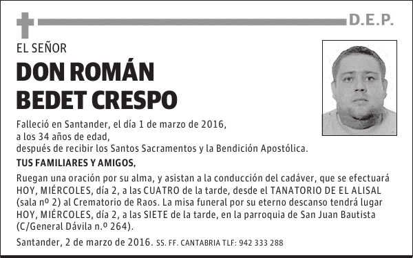 DON ROMÁN BEDET CRESPO