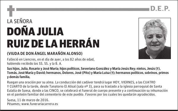 DOÑA JULIA RUIZ DE LA HERRÁN