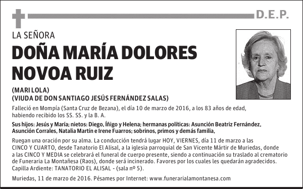 Doña María Dolores Novoa Ruiz