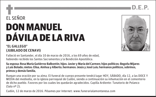 Don Manuel Dávila de la Riva