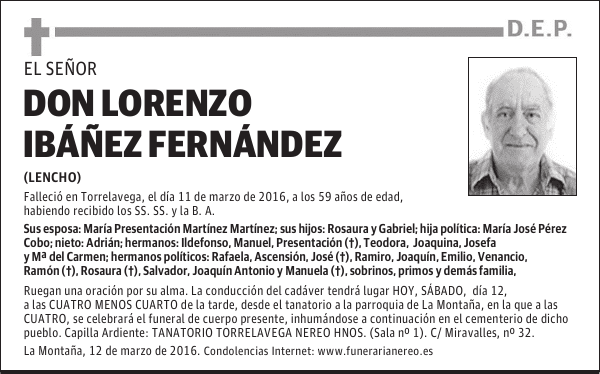 DON LORENZO IBAÑEZ FERNANDEZ