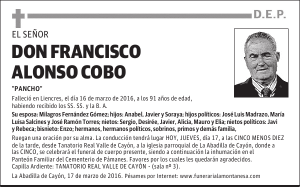 Don Francisco Alonso Cobo