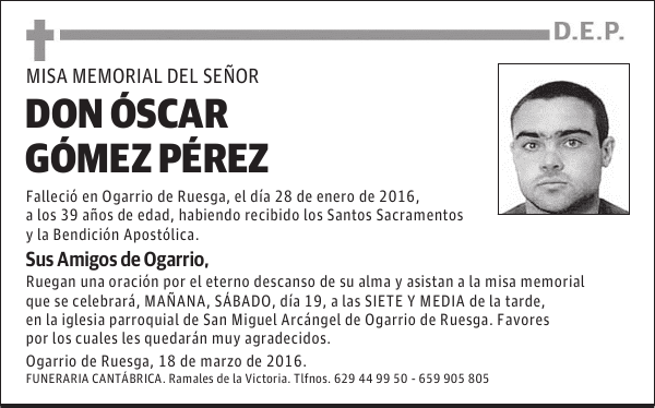 D. ÓSCAR GÓMEZ PÉREZ