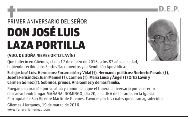 DON JOSÉ LUIS LAZA PORTILLA